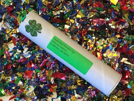 Saint Patrick's Day Spring-Loaded Confetti Bomb Closed