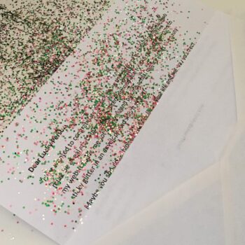 Glitter mail prank from Best Pranks By Mail.