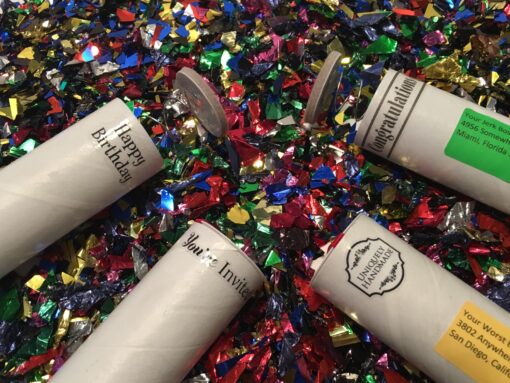 Customize your spring loaded confetti bomb