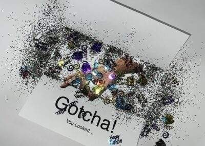 Gotcha prank with glitter and Happy Birthday confetti by Best Pranks By Mail.