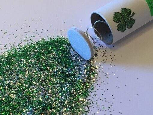 Spring-loaded good luck glitter bomb by Best Pranks By Mail.